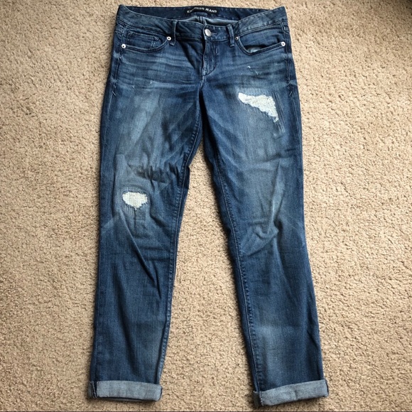 Express Cropped Distressed Jeans - Size 6 - Picture 1 of 6